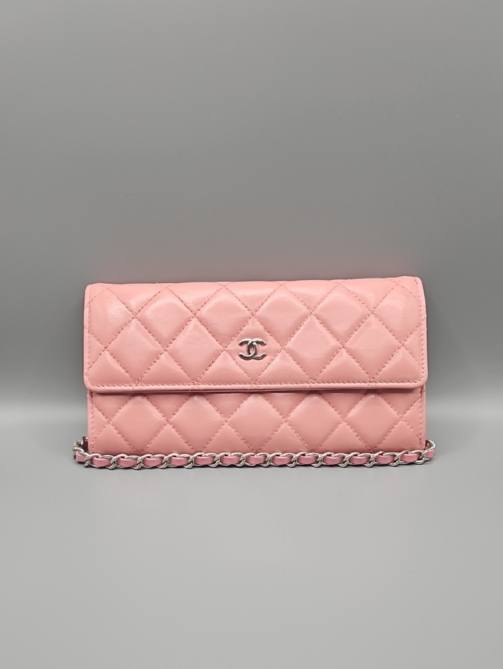 CHANEL Authentic Quilted Leather Pink Long Wallet/Clutch - Picture 3 of 17